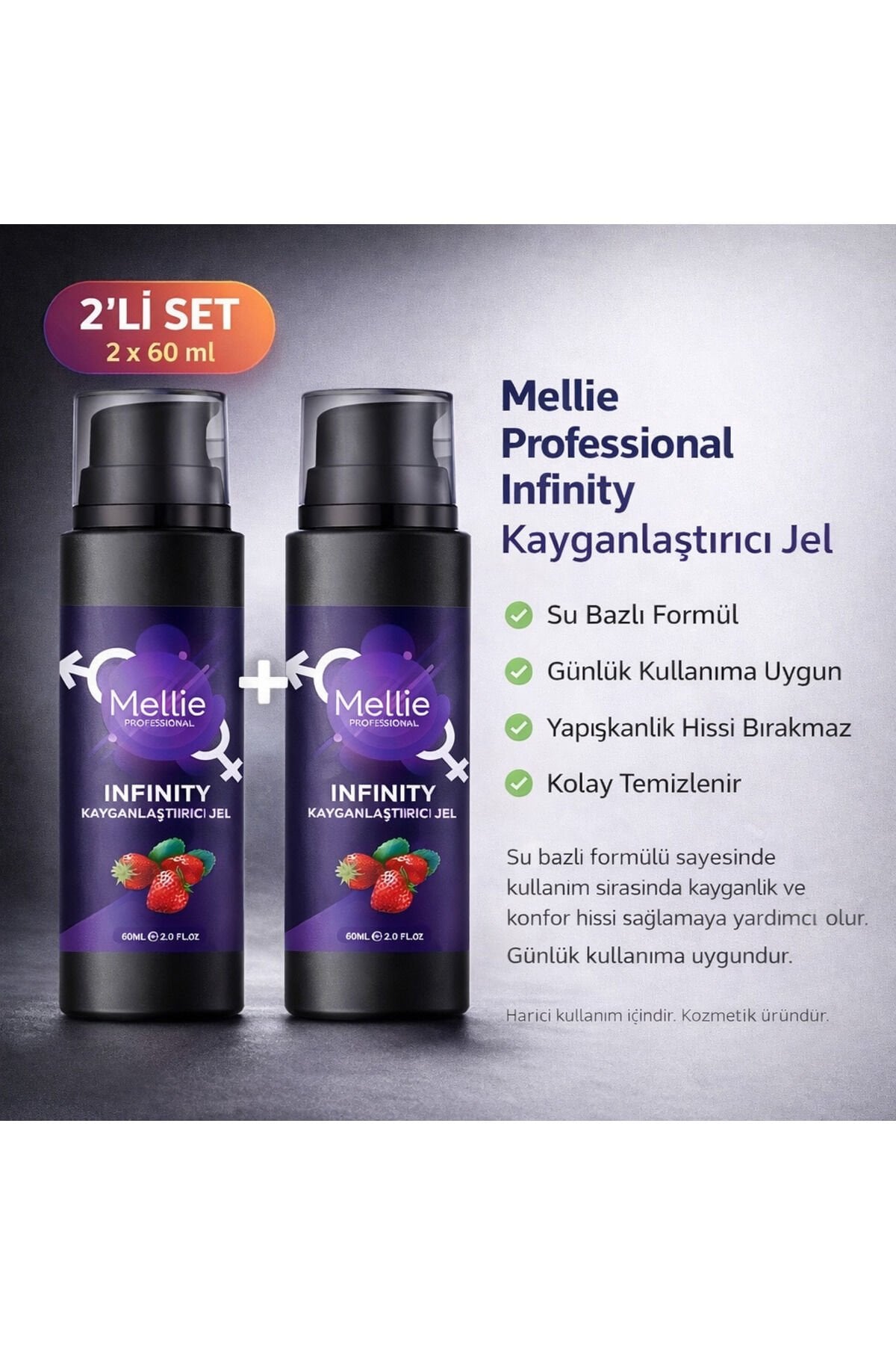 Long Time Kayganlaştırıcı Su Bazlı Çilekli 60 ml 2’li Ürün