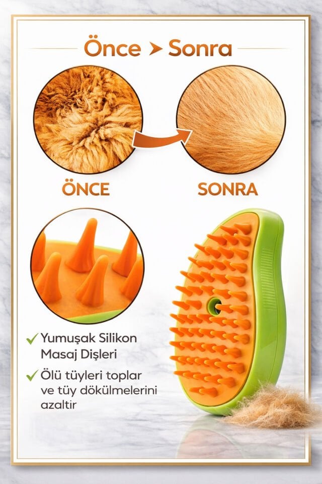 Buharlı Yeni Nesil Kedi ve Köpek Tarağı