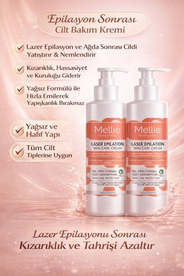 Lazer Epilasyon ve Ağda Sonrası Leke Önleyici, Tahriş Azaltıcı Bakım Kremi 2’li Set 250ml