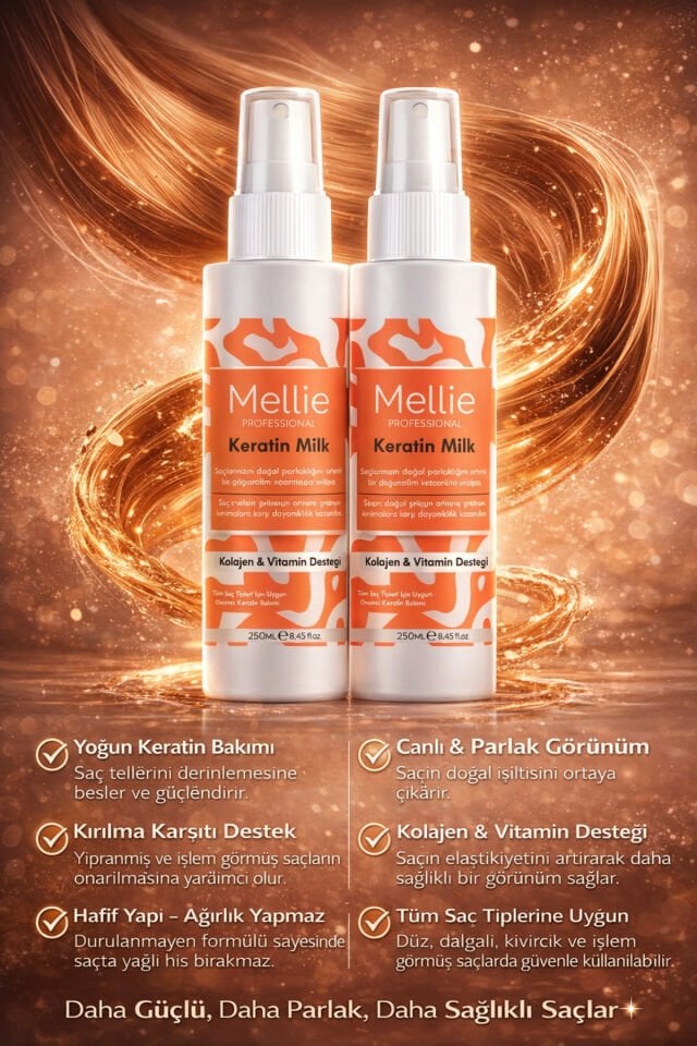 Keratin Saç Bakım Sütü, Biotin ve Collagen içeren 2’li Set