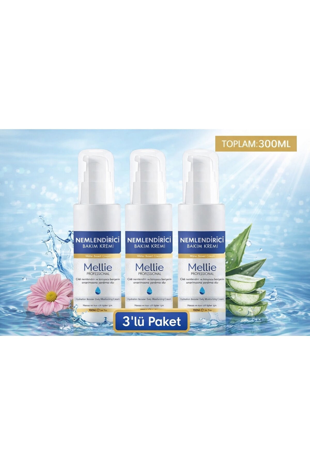 3’lü Nemlendirici Su Bazlı Bakım Kremi ( Gün Boyu Etkili) 100ml