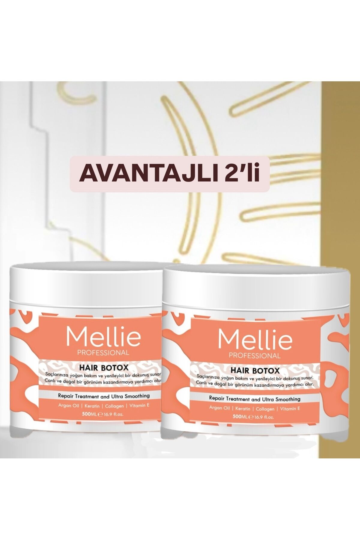 Hair Botox Saç Maskesi - Besleyici Ve Koruyucu Etki 500ml2’li Set