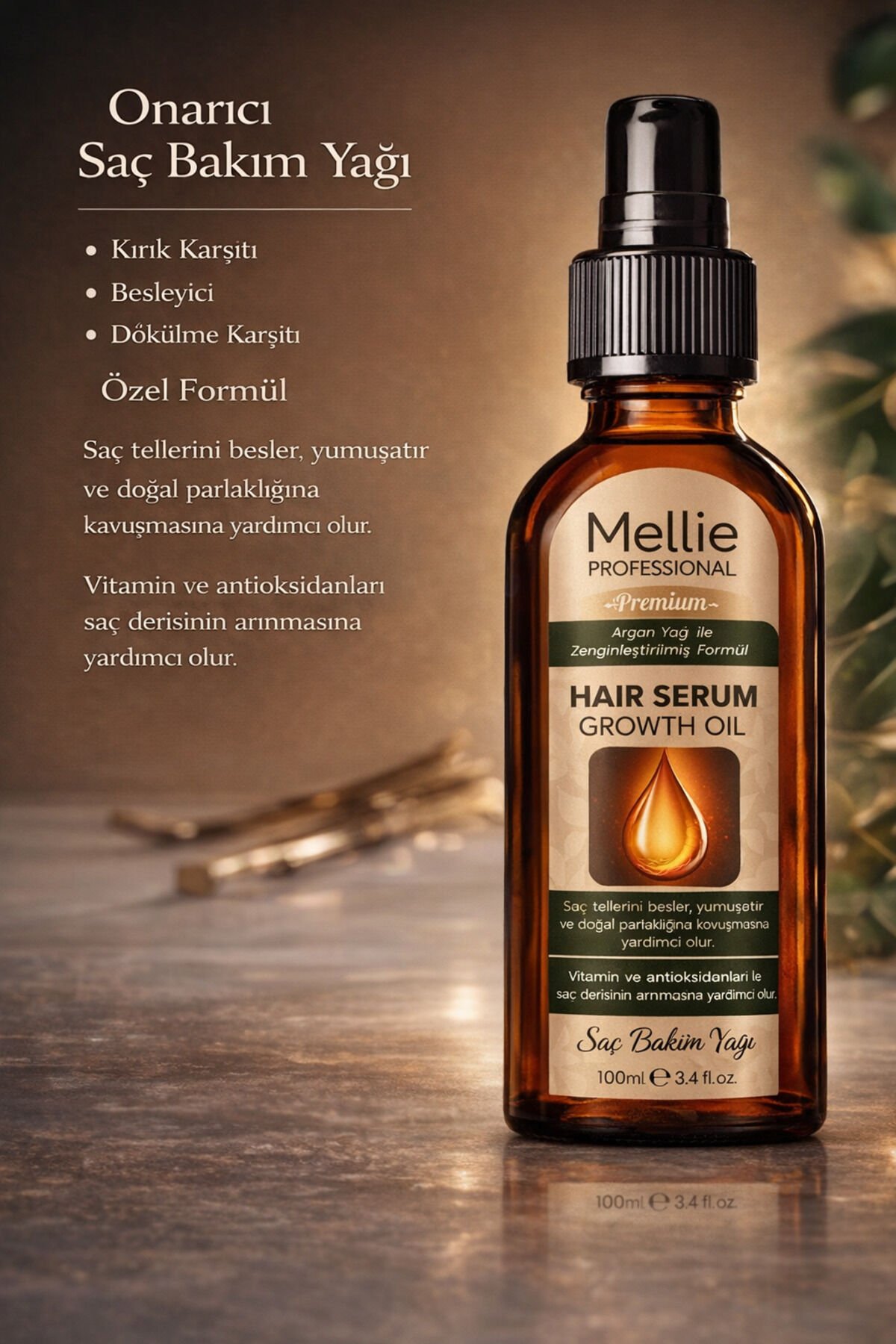 Argan Yağı & Vitamin ile Yoğun Etkili Onarıcı Saç Bakım Yağı