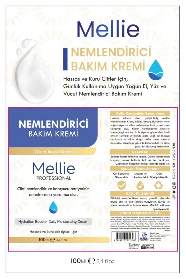 Su Bazlı Yoğun Nemlendirici, Tüm Cilt Tipleri Için, El Yüz Ve Vücut 100ml