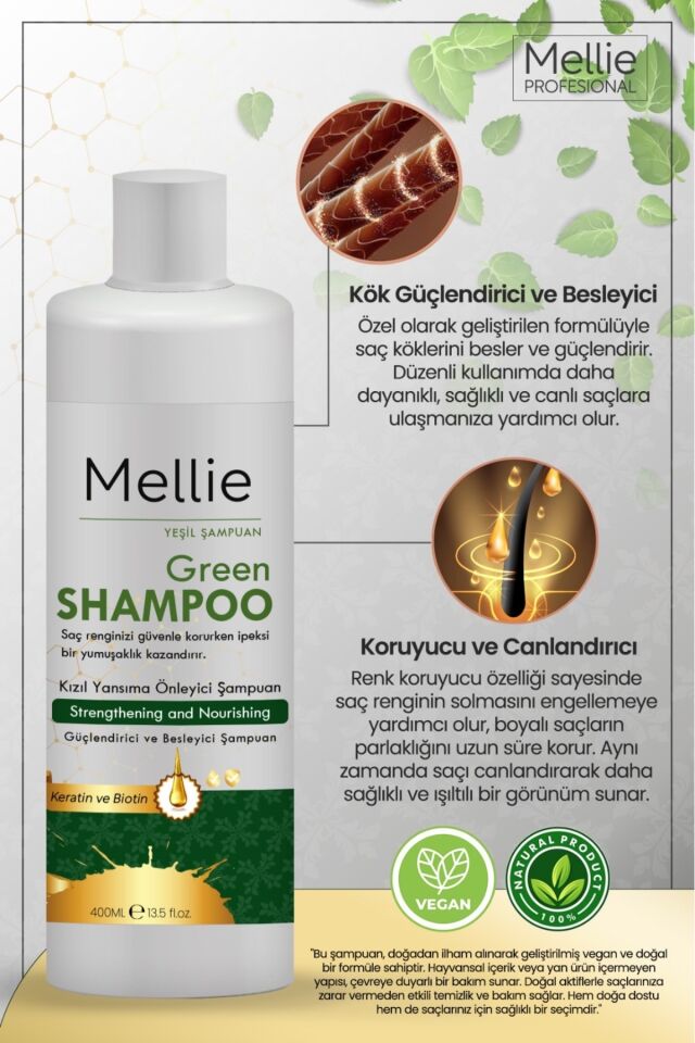 Renk Koruyucu Dökülme Karşıtı Yansıma Önleyici, Saç Kökü Güçlendirici Şampuan Ve Keratin Sütü 400ml