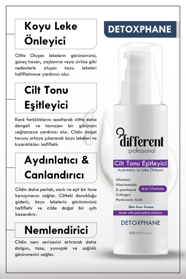 Cilt Tonu Eşitleyici, Aydınlatıcı ve Leke Önleyici Yüz Kremi 100ml