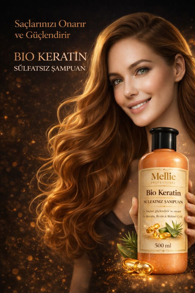 Bio Keratin ve Kolejen Saç Dökülme Karşıtı, Onarıcı Besleyici Sülfatsız Şampuan 500 ml
